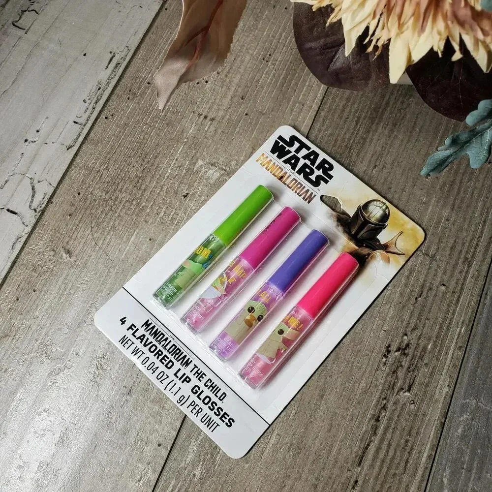 NWT Disney Star Wars the Mandalorian 4 Flavored Lip Glosses